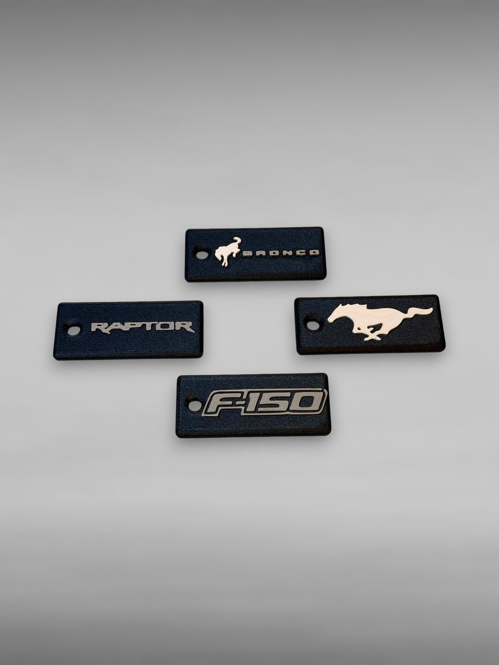 Custom Car Keychain • PETG-CF Base with White/Grey Text • Personalized 3D Printed Key Tag