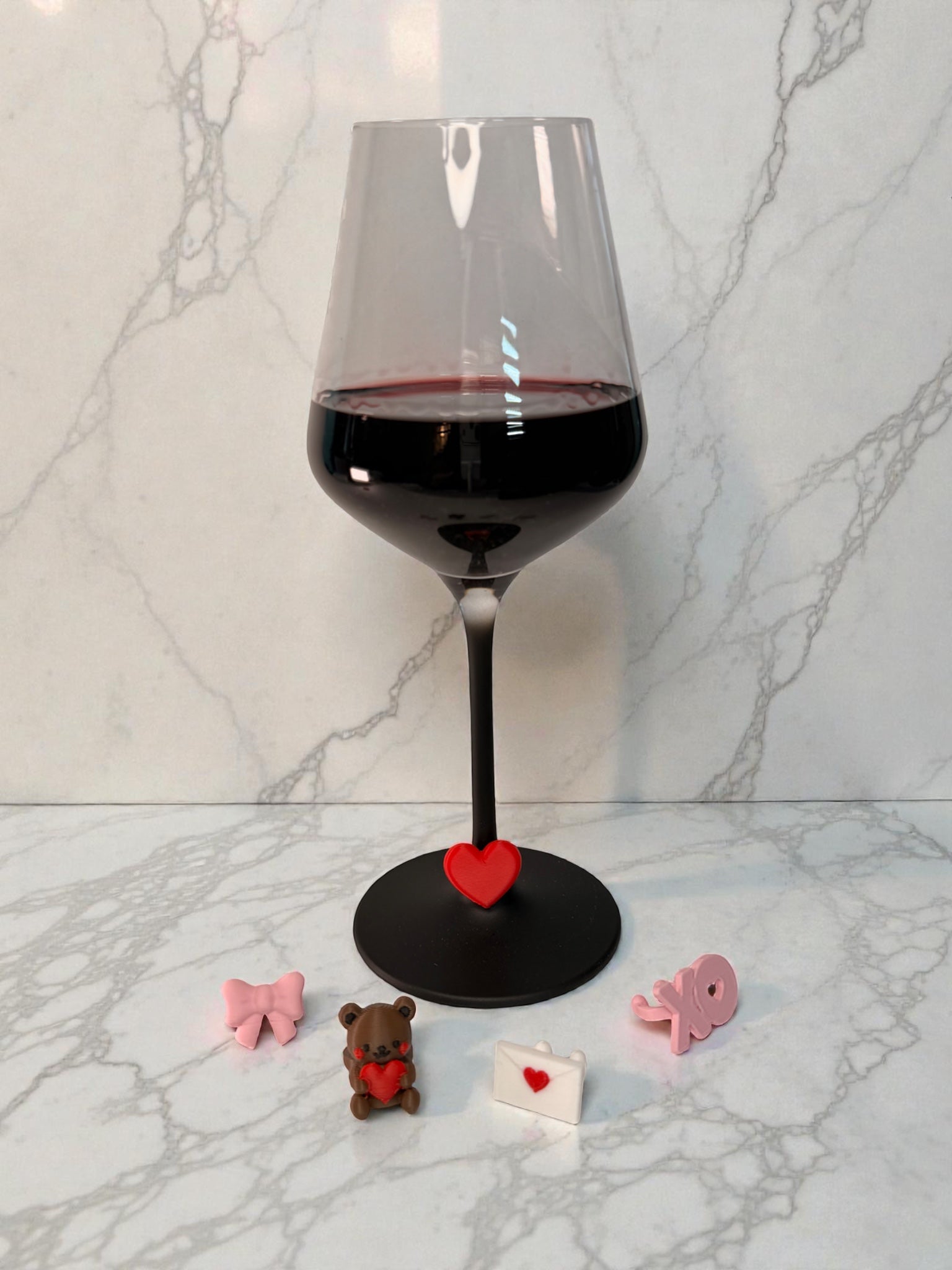 Valentine’s Day Wine Tags Set of 5 | Curated Creations | 3D Printed