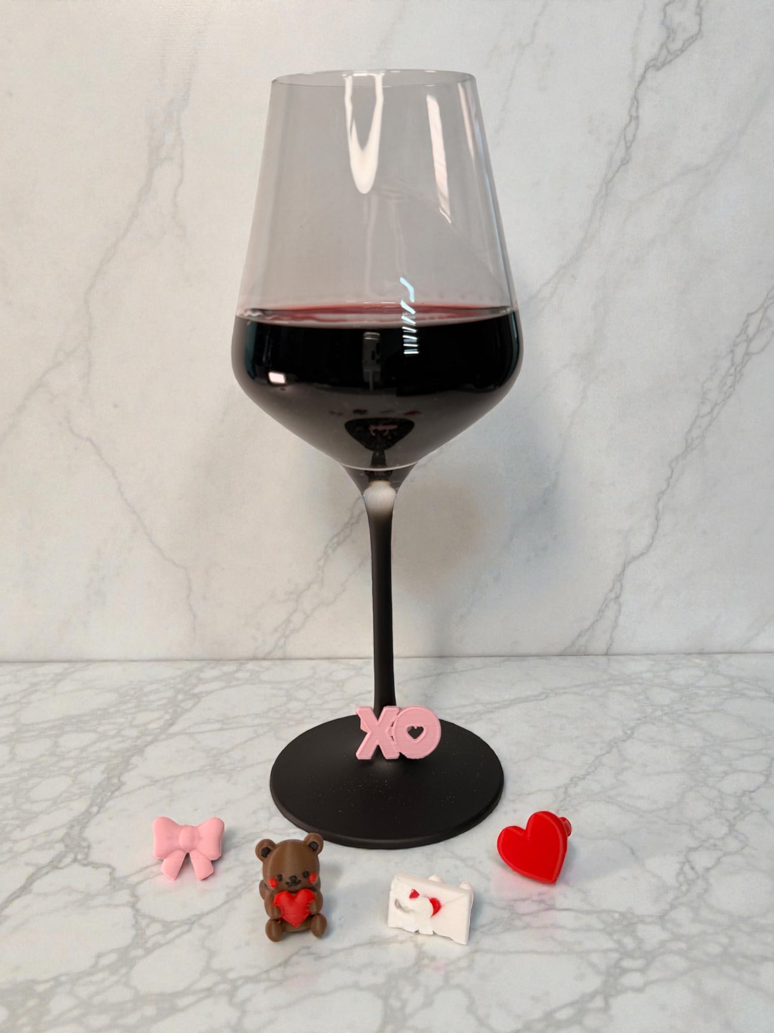 Valentine’s Day Wine Tags Set of 5 | Curated Creations | 3D Printed