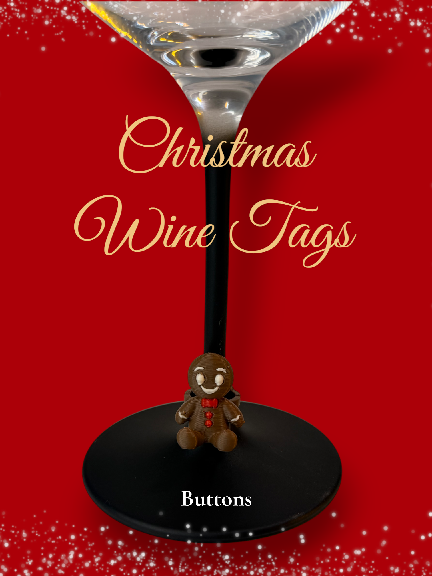 Christmas Holiday Wine Tags Set of 5 | Curated Creations | 3D Printed