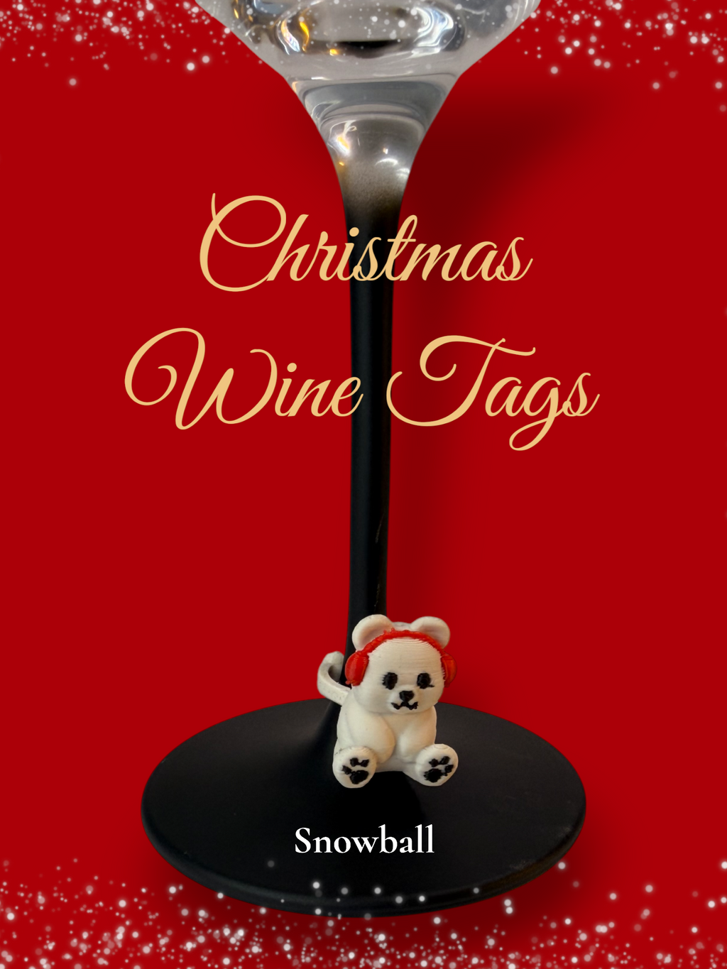 Christmas Wine Tags Set of 5 | Curated Creations | 3D Printed