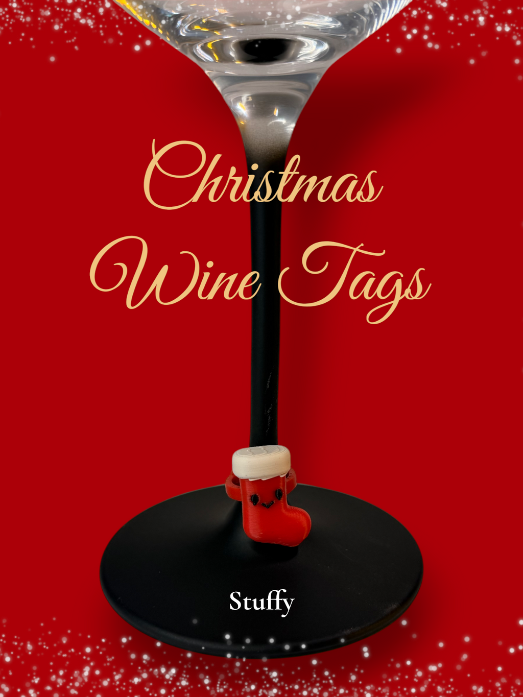 Christmas Wine Tags Set of 5 | Curated Creations | 3D Printed