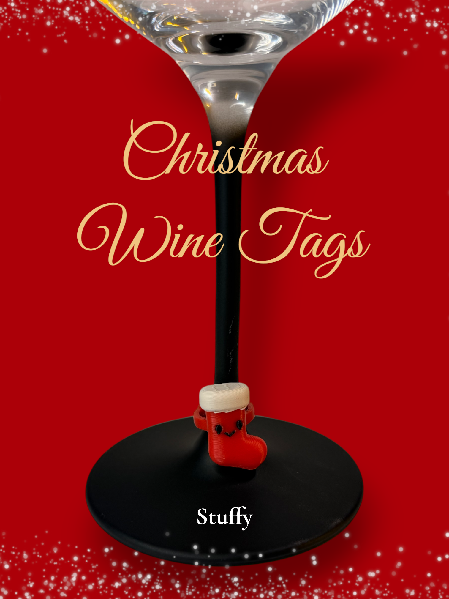 Christmas Holiday Wine Tags Set of 5 | Curated Creations | 3D Printed