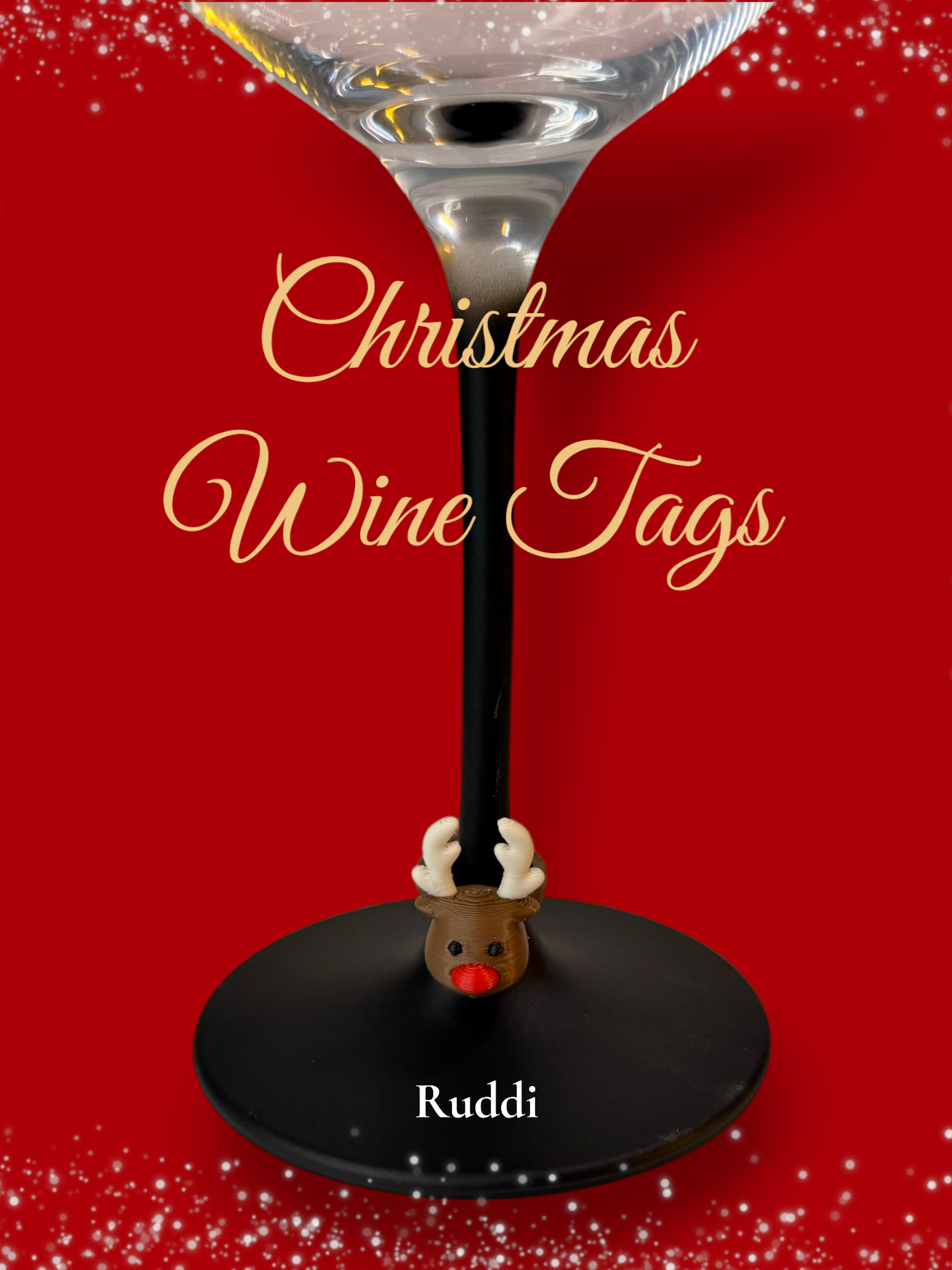 Christmas Wine Tags Set of 5 | Curated Creations | 3D Printed